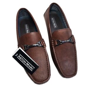 Aston Marc Men's Charter Bit Loafers Faux Leather Slip-On Size 9.5
